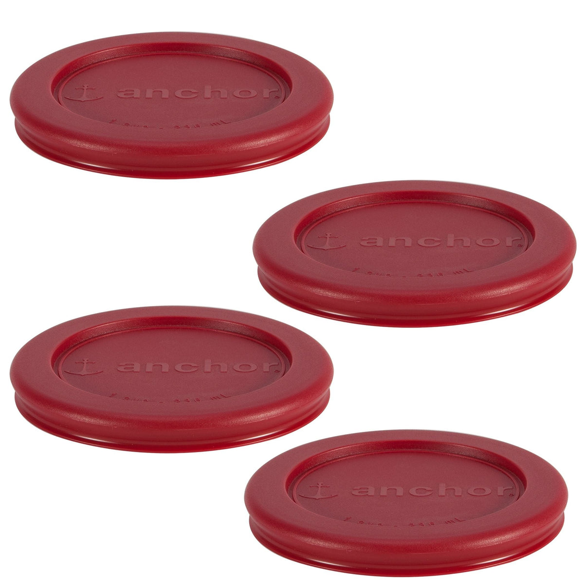Plastic Lid Set, Red, 4-pc x 1-Cup L4G5 - product image 1