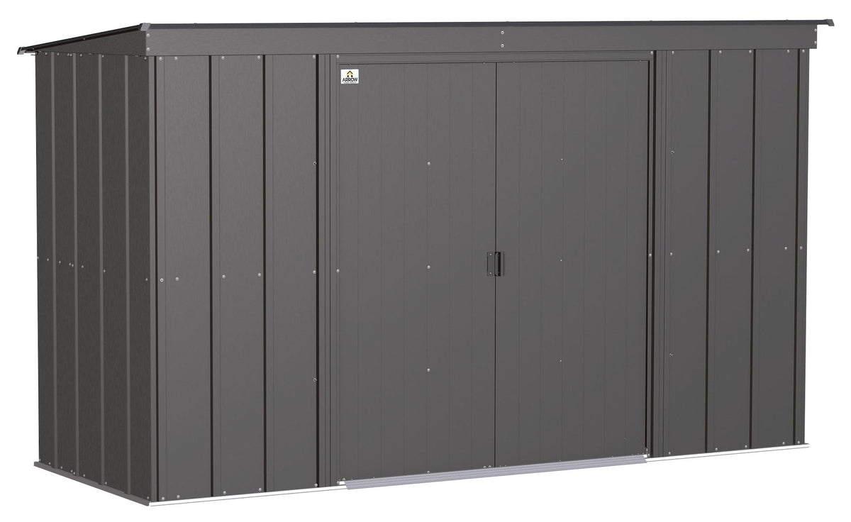Classic Galvanized Steel Storage Shed, Charcoal, 10-ft x 4-ft S3O3 - product image 2
