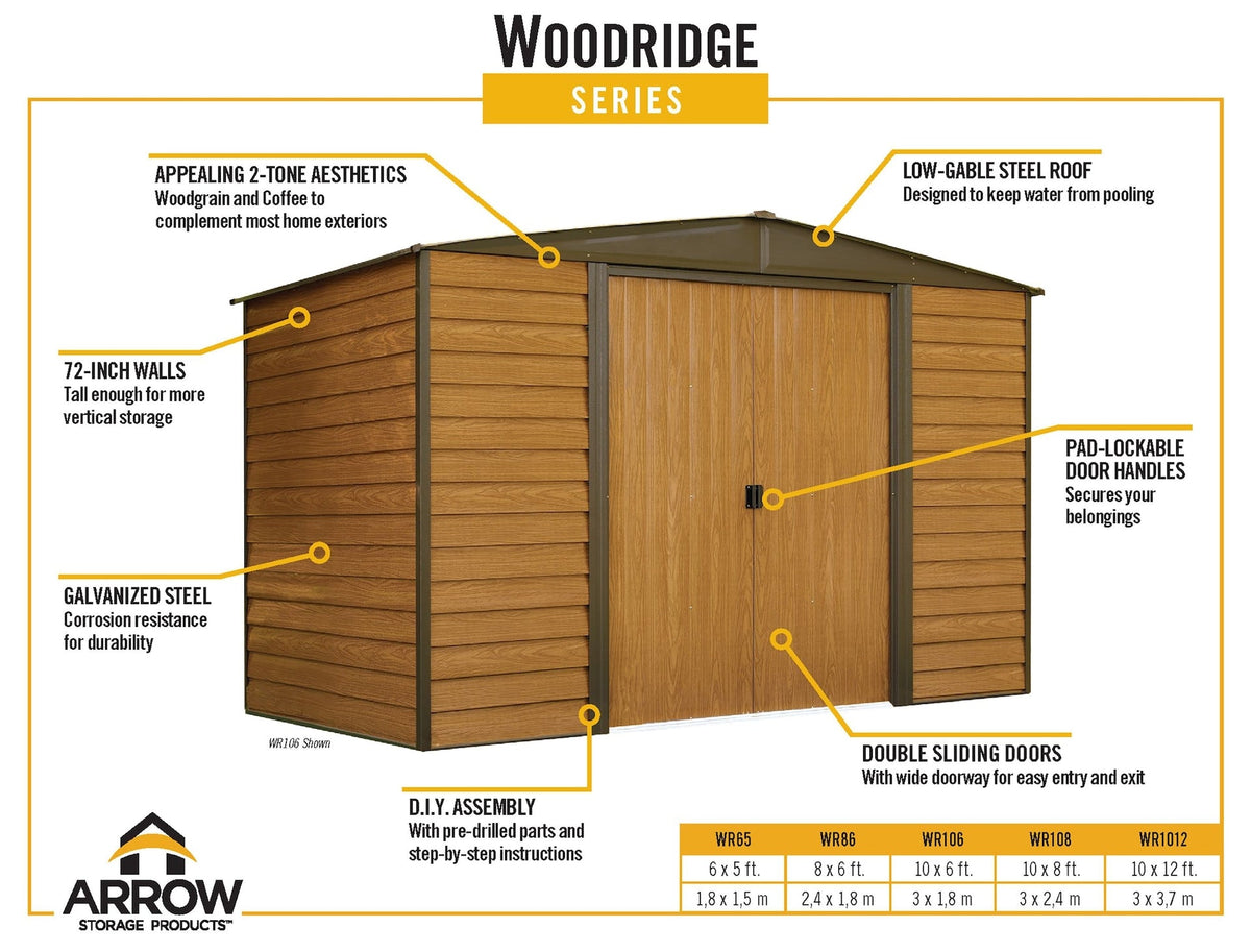 Woodridge 6x5-ft Corrosion-Resistant Steel Storage Shed Z0L2 - product image 7