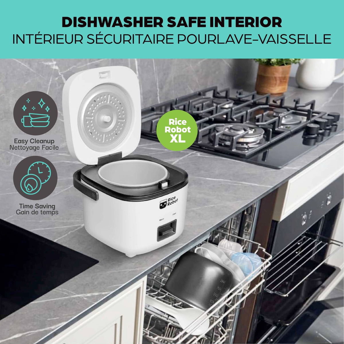 Nonstick Rice Cooker Robot, Large, 2-L Capacity I1D2 - product image 2