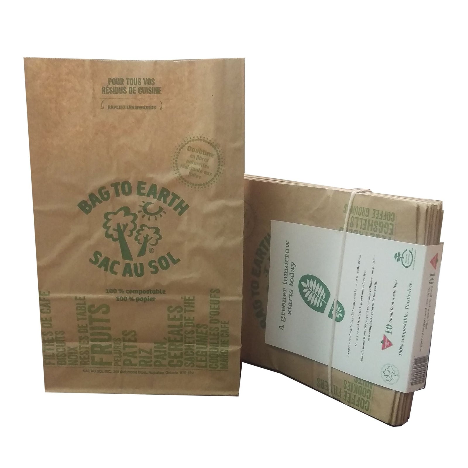 Bag to Earth Small Organic Compostable and Biodegradable Food Waste Bags, 10-pk, 5.5-L J2E5 - product image 1