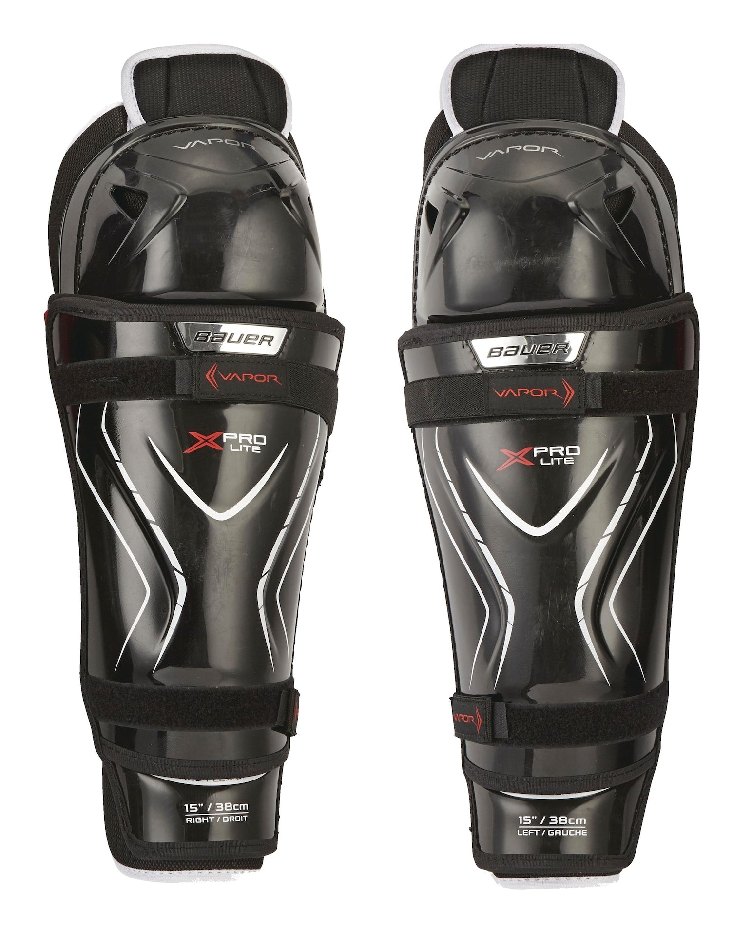 Vapor X Pro Lite Junior Hockey Shin Guards with Tapered Fit, Hyperlite HD Foam, Black C2Y0 - product image 1