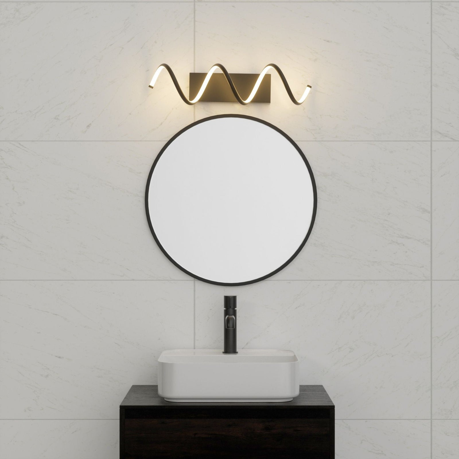 Dante 16W/3000K Matte Black Integrated LED Wall Lamp Vanity Light X0D9 - product image 2