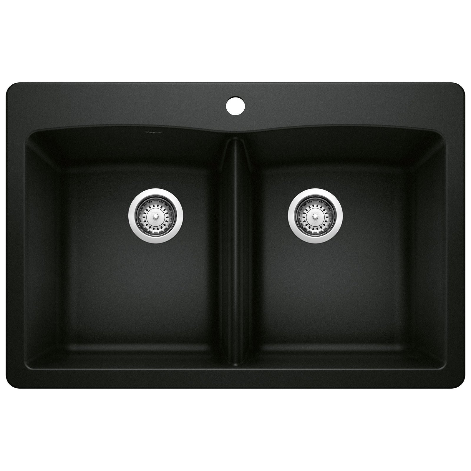 50/50 Double Bowl Dual Mount Kitchen Sink, Black, 33-in E7A5 - product image 1