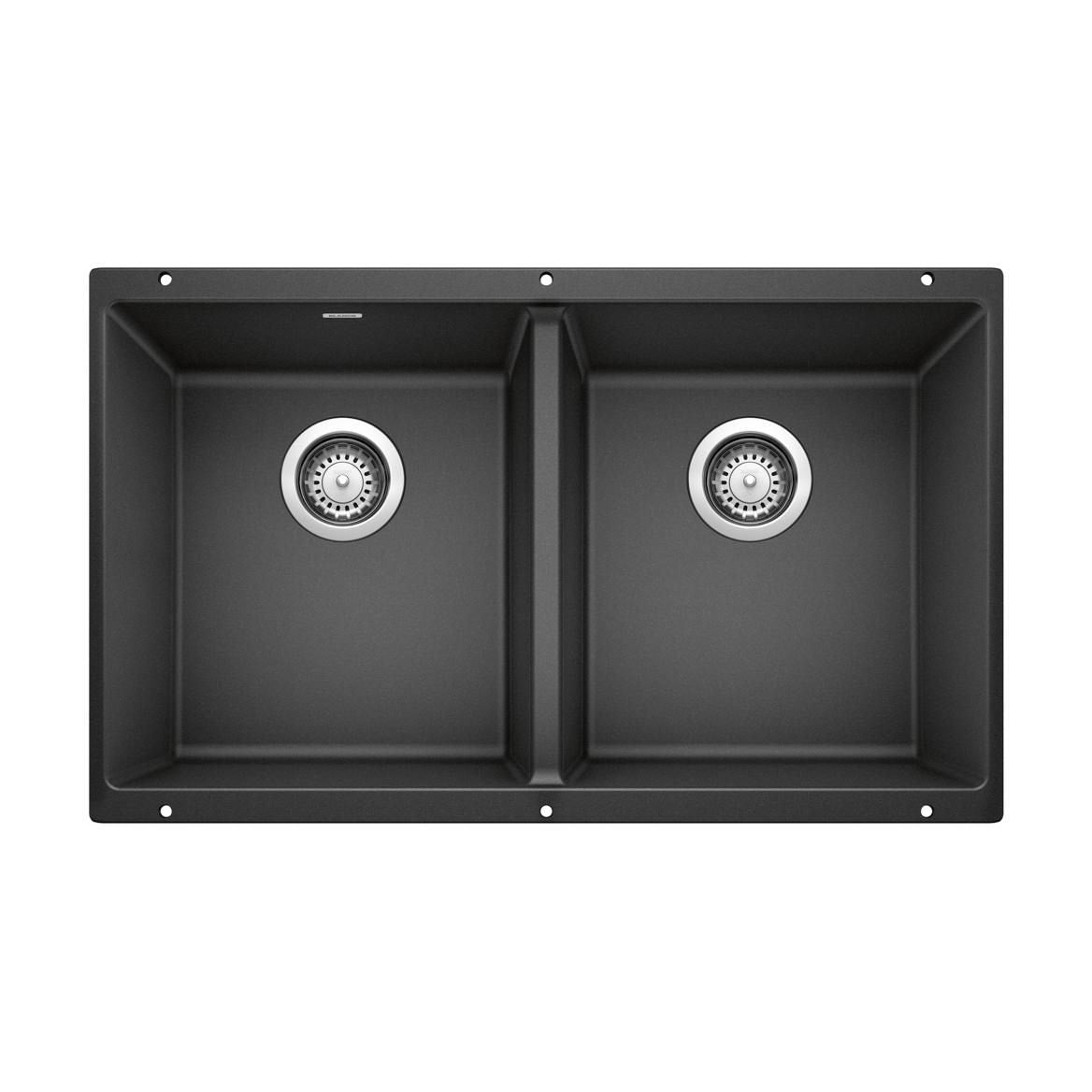 Precis SILGRANIT 29-in 50/50 Double Bowl Undermount Kitchen Sink, Anthracite O0P6 - product image 1