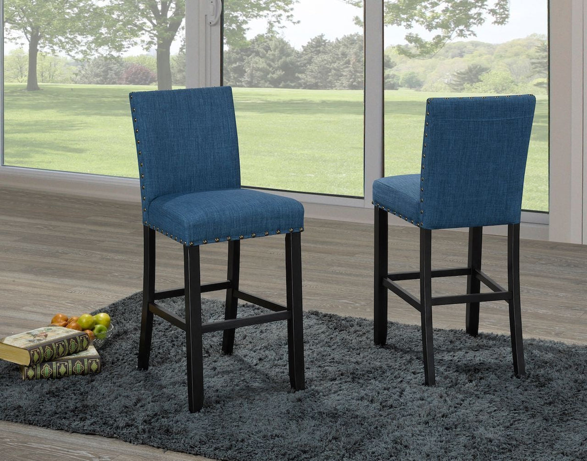 Alex Blue Counter/Bar Stool with Back Rest, 2-pc E7I2 - product image 2