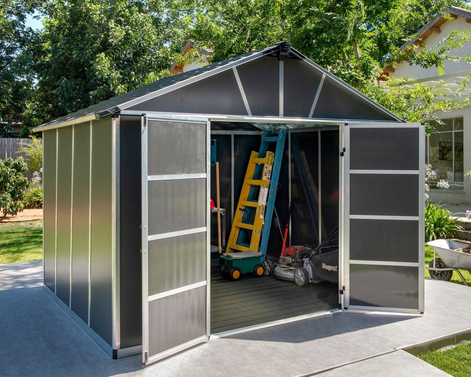 Multi-Function Polycarbonate Yukon Shed, 11x9-ft Q5L9 - product image 6