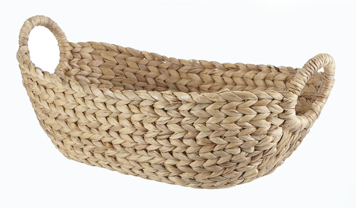 Della Oval Woven Natural Material Storage Basket, 19.6 x 11.4 x 8-in D7H9 - product image 1