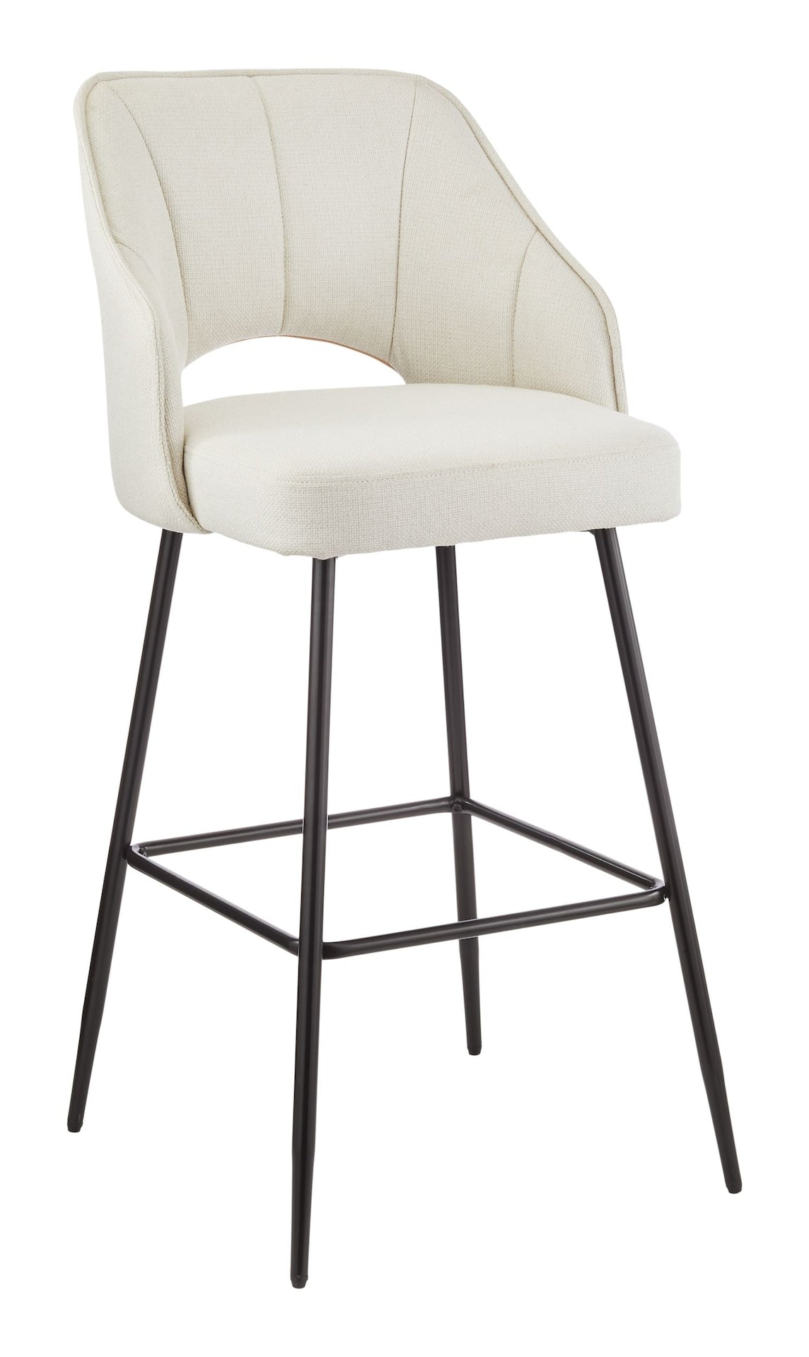 Yael Elegant Elevated Bar Stool with Back Rest, Creme P6K1 - product image 1