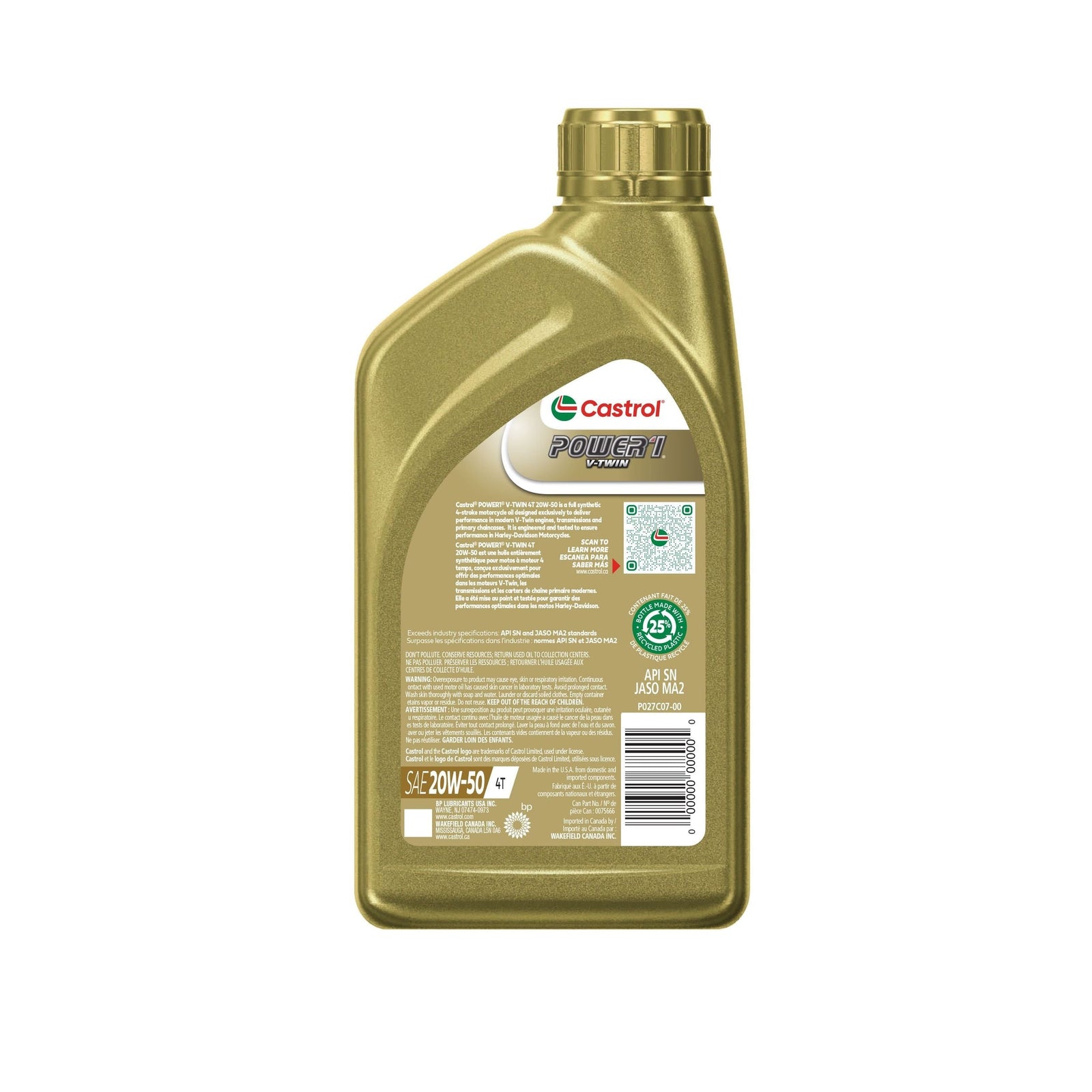 Power 1 Motorcycle Oil 4T 10W40, 946mL A0M3 - product image 2
