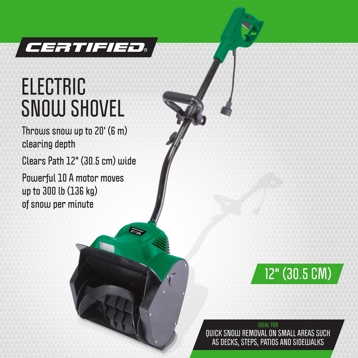 10-Amp Corded Electric Snow Shovel, 12-in B4L1 - product image 4