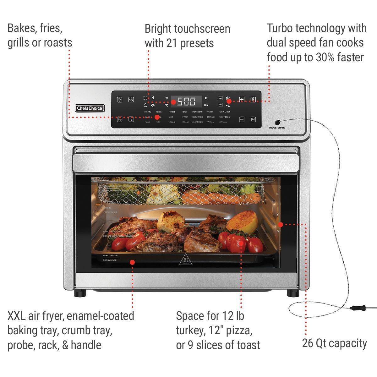 Performance Digital Air Fryer with Smart Probe, 26-qt B0N5 - product image 2