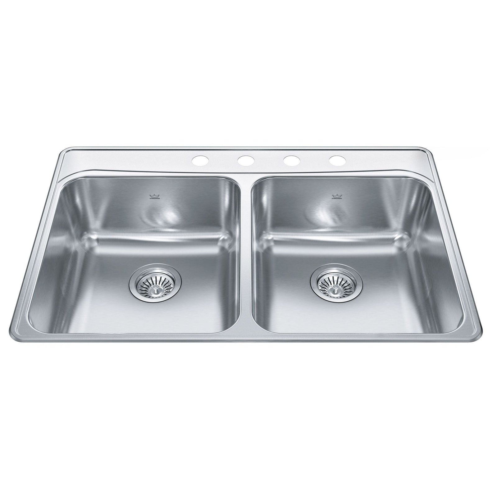 Drop-In Double 4-Hole Stainless Steel Sink, 33x22-in B9K1 - product image 1