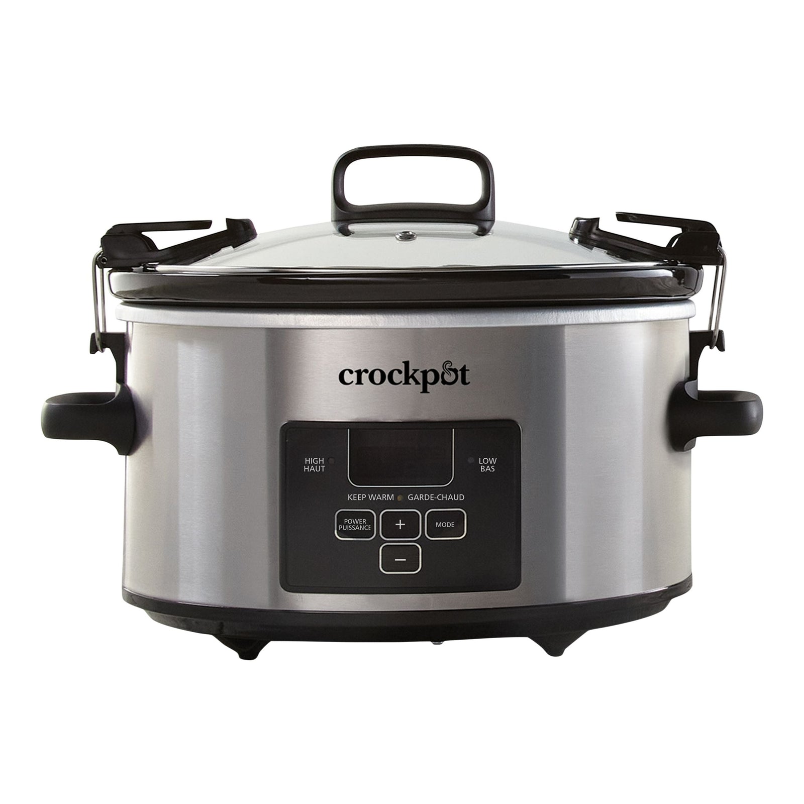 Digital Programmable Slow Cooker with Locking Lid, Feeds 4 People & More, Stainless Steel, 4-qt L3U3 - product image 1