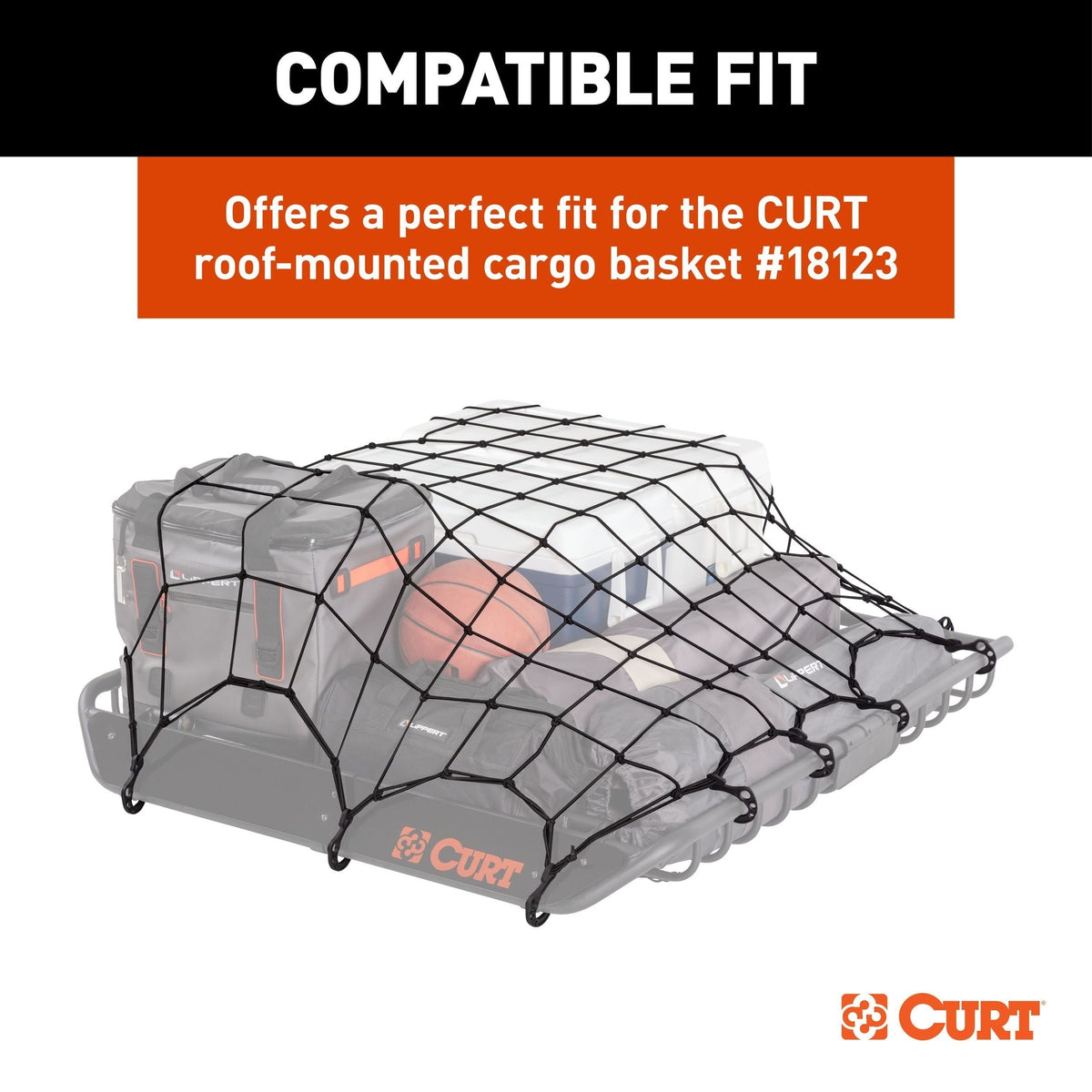 18218 Elastic Cargo Net with Hooks for Roof Basket, 44 x 36-in C8D8 - product image 5