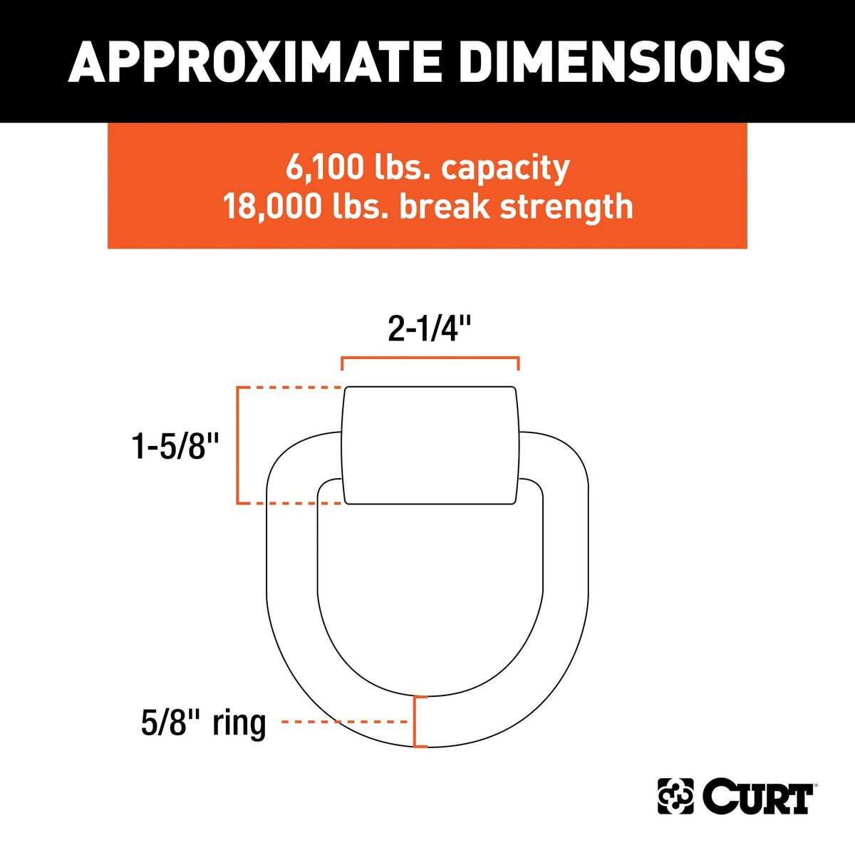 83750 3 x 3-in Weld-On Tie-Down D-Ring (6,100 lbs, Raw Steel) R3B1 - product image 3
