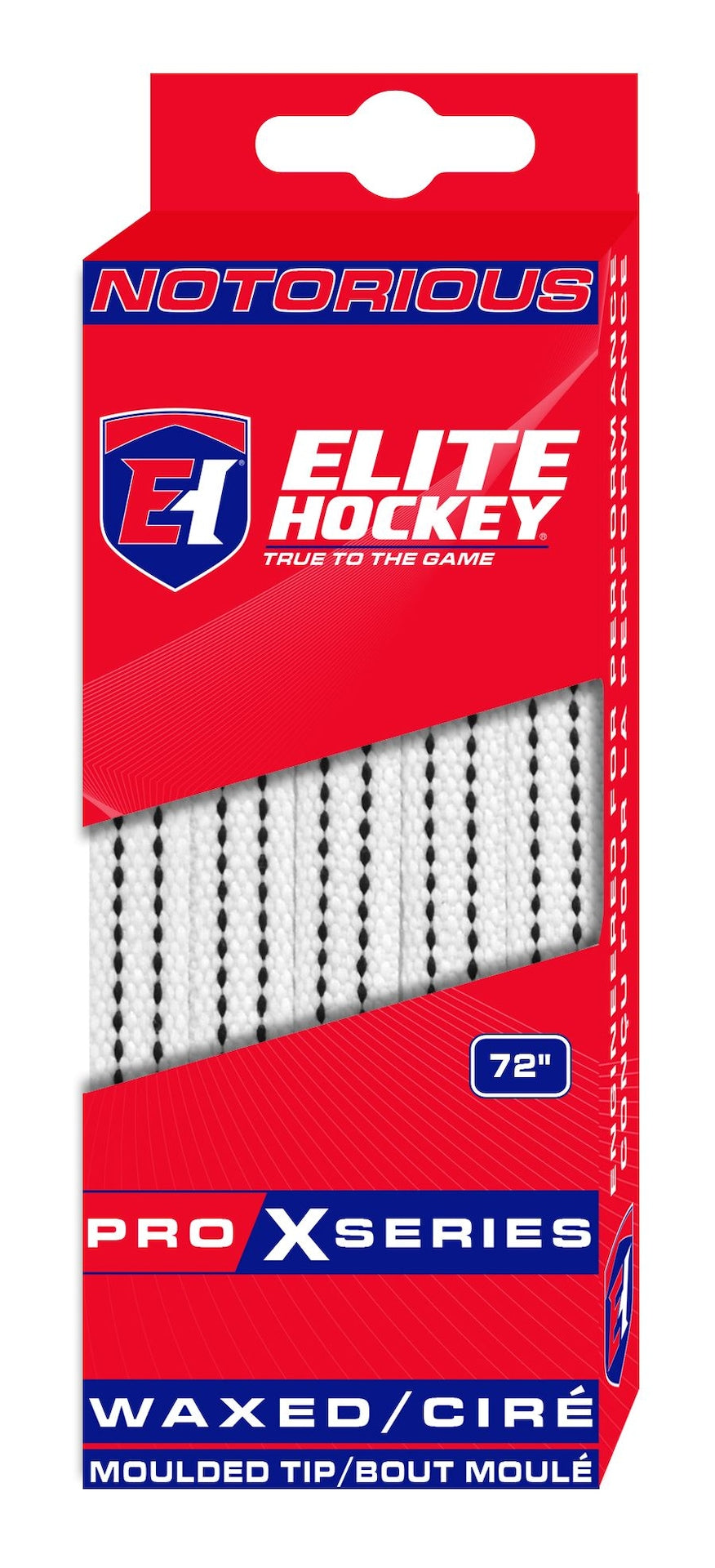 Hockey Notorious Pro X Skate Laces, Waxed, White, Assorted Sizes J7C3 - product image 1