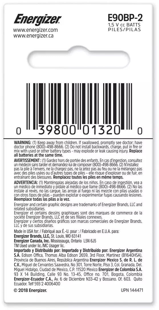 2-pk E90 1.5V / 1.5 Volt N Size Alkaline Batteries, Long Lasting N0Q3 - product image 2