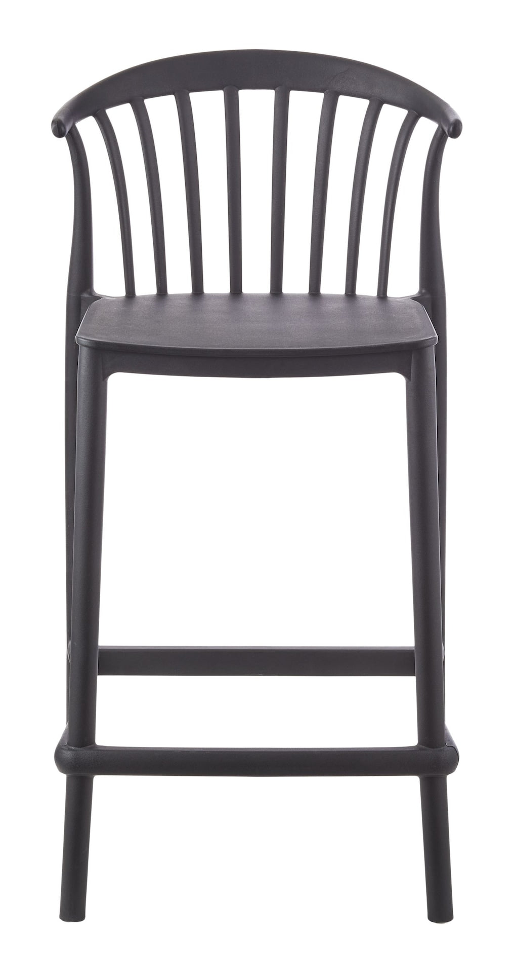 Elevated Plastic Bar Stool with Footrest, Black B4Z1 - product image 2