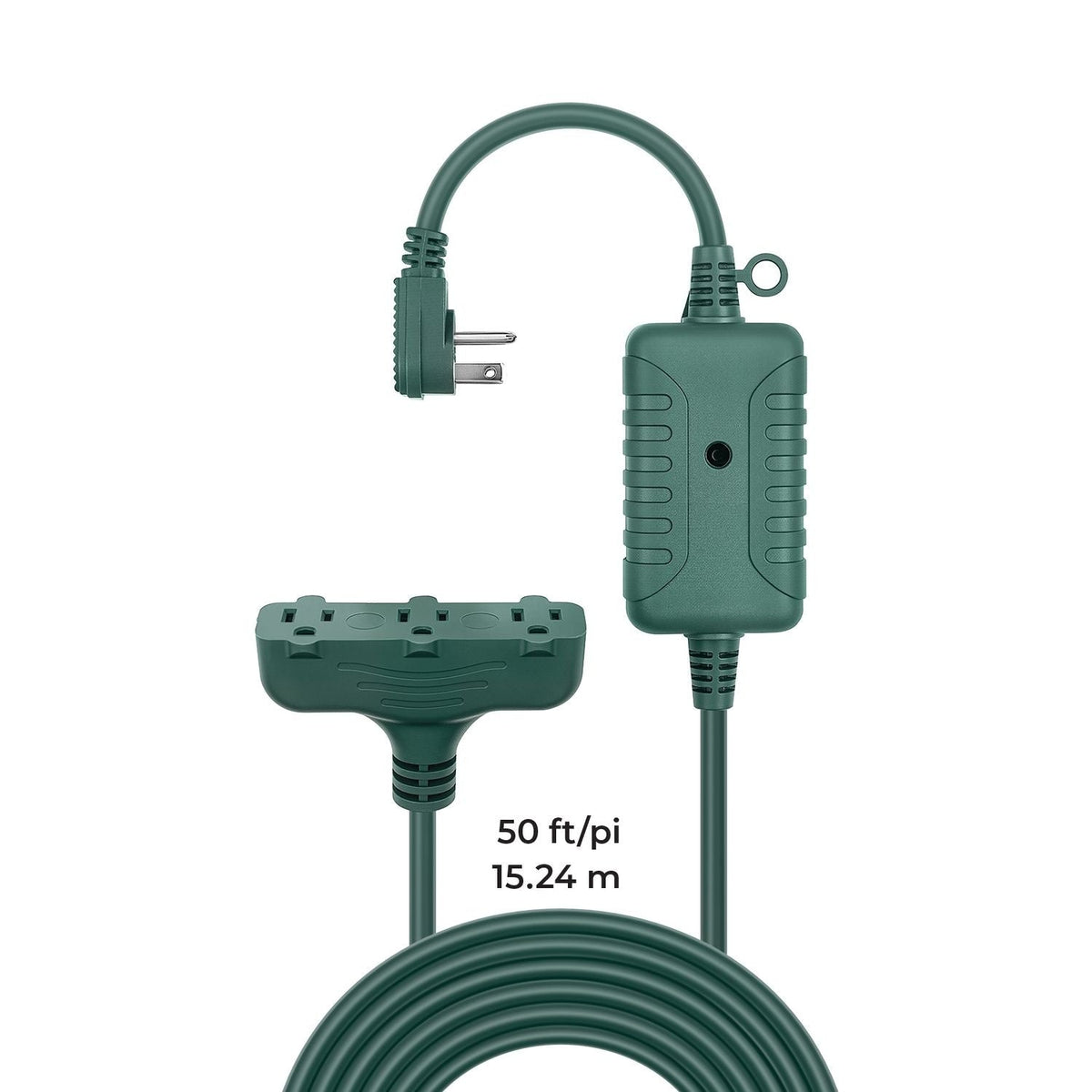 Electric 50-ft 14/3 Outdoor Power Cord with Wireless Remote & 3 Grounded Outlets, Green S2N8 - product image 5