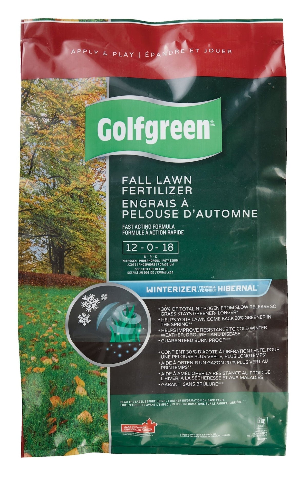 Fall Lawn Fertilizer, 12-0-18, 12-kg M5O8 - product image 1