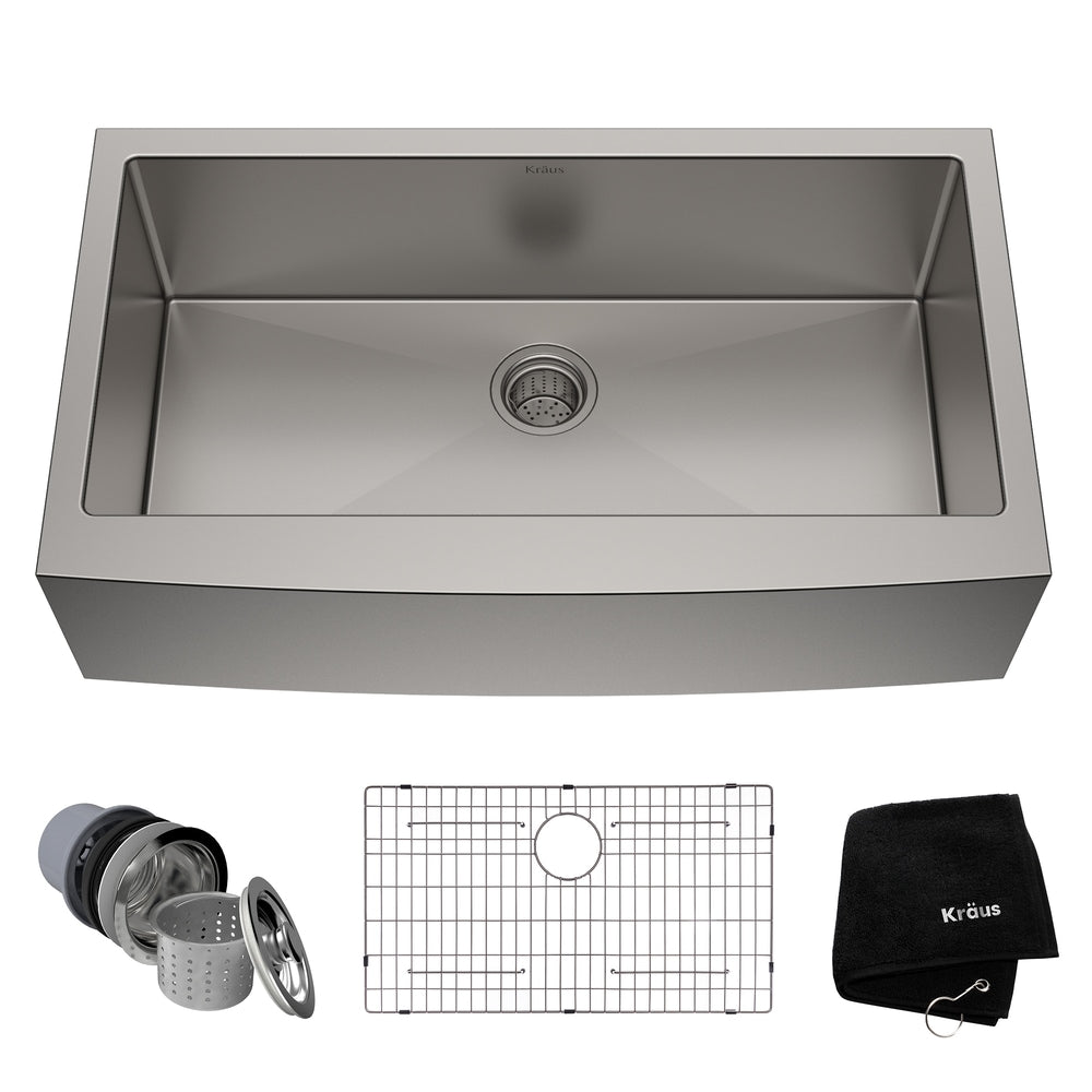 Standard PRO Apron Front Farmhouse Stainless Steel Single Bowl Kitchen Sink, 36x21x10-in M5R7 - product image 1