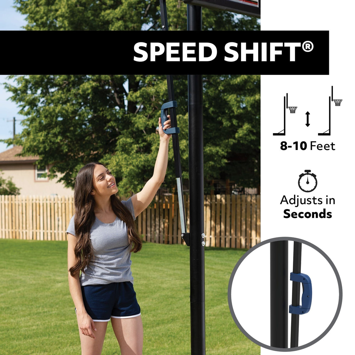 Portable Adjustable Basketball Backboard, Hoop & Net System, 48-in F6Z6 - product image 6