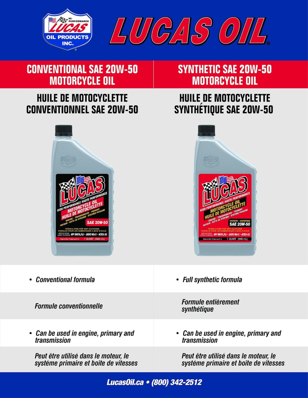 Oil High Performance Synthetic Motorcycle Oil SAE, 946-mL U7E3 - product image 3