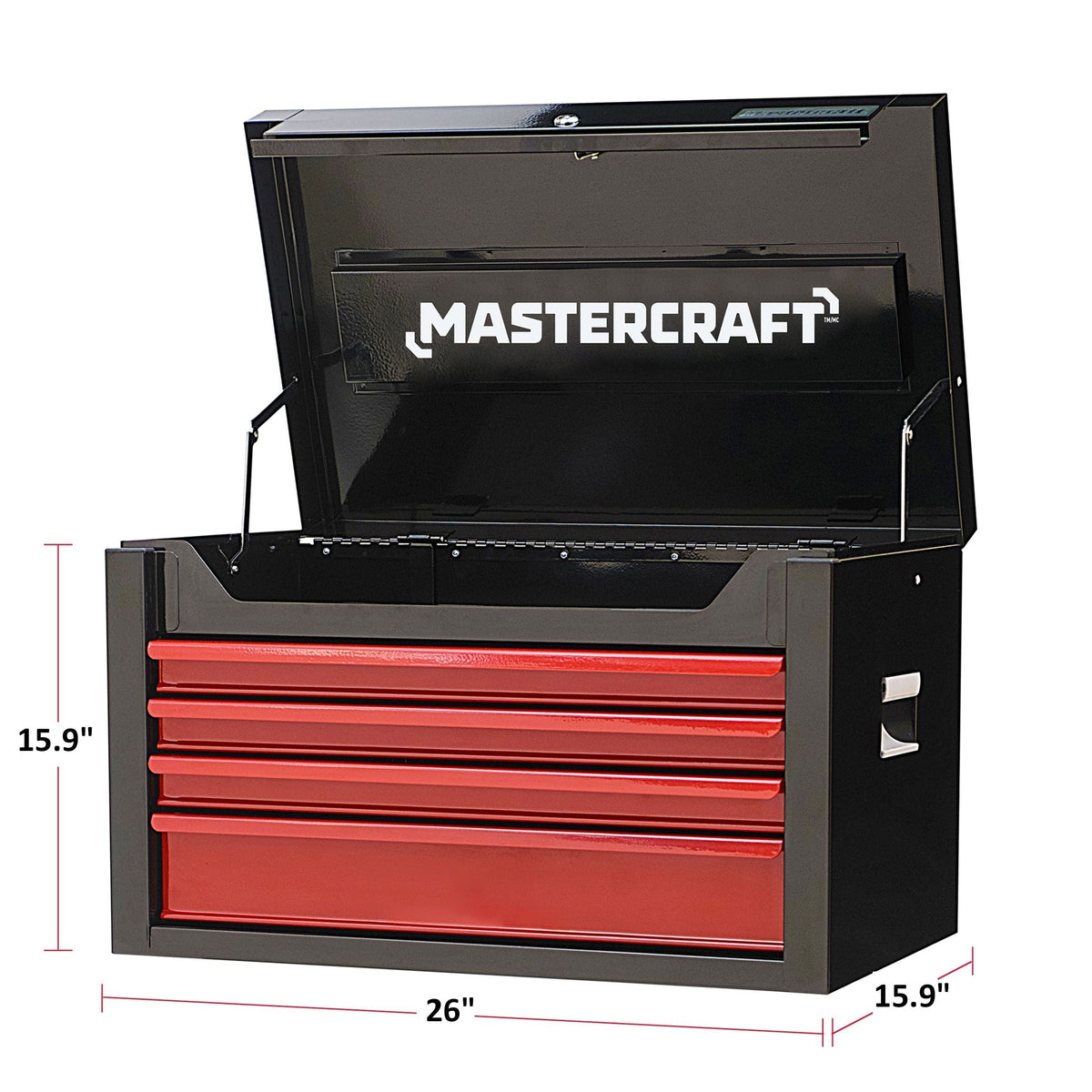 Tool Chest with 4 Drawers, Black & Red, 26-in M3K9 - product image 3