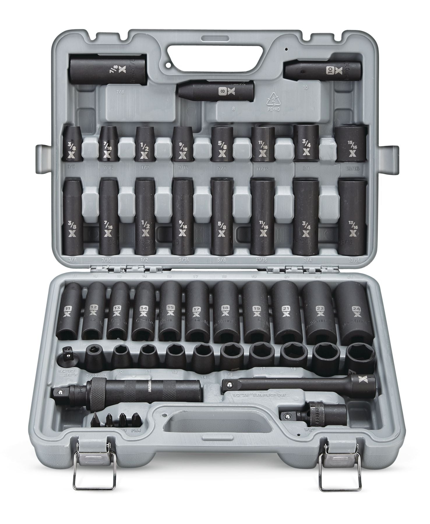 1/2-in Drive Professional Grade Impact Socket Set, 48-pc, CRMO W3H8 - product image 1