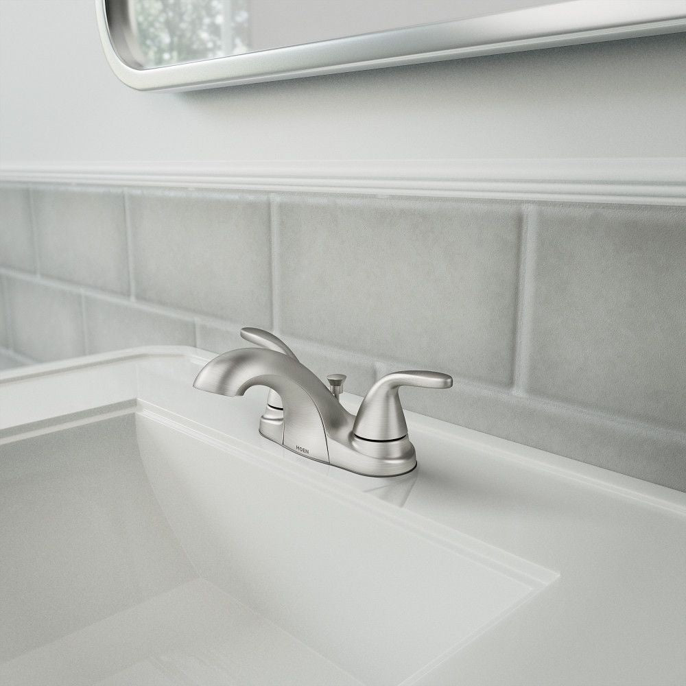 Adler Double Handle Bathroom Faucet, Spot Resist Brushed Nickel Y6N4 - product image 4