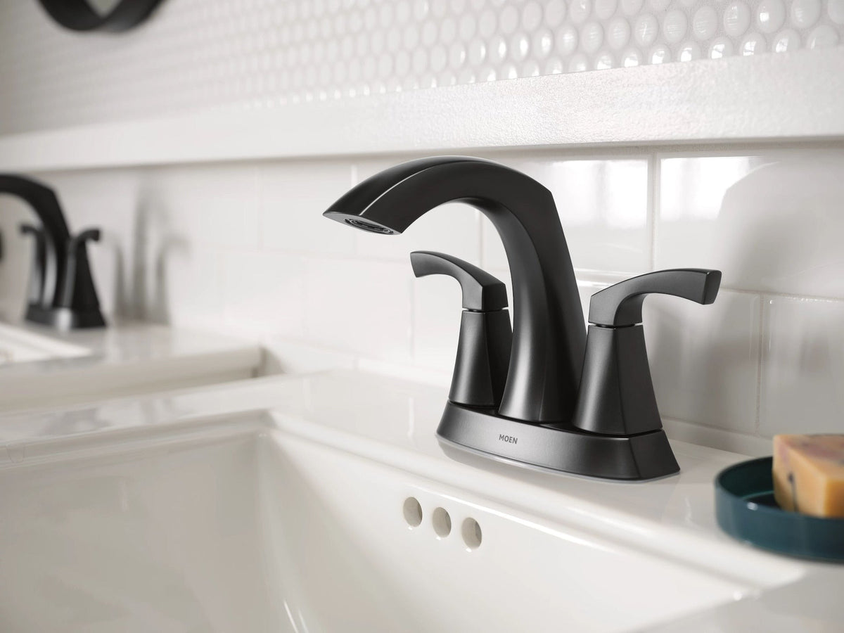 Lindor Double Handle Bathroom Faucet, Meets EPA WaterSense Criteria, Matte Black B5D4 - product image 3