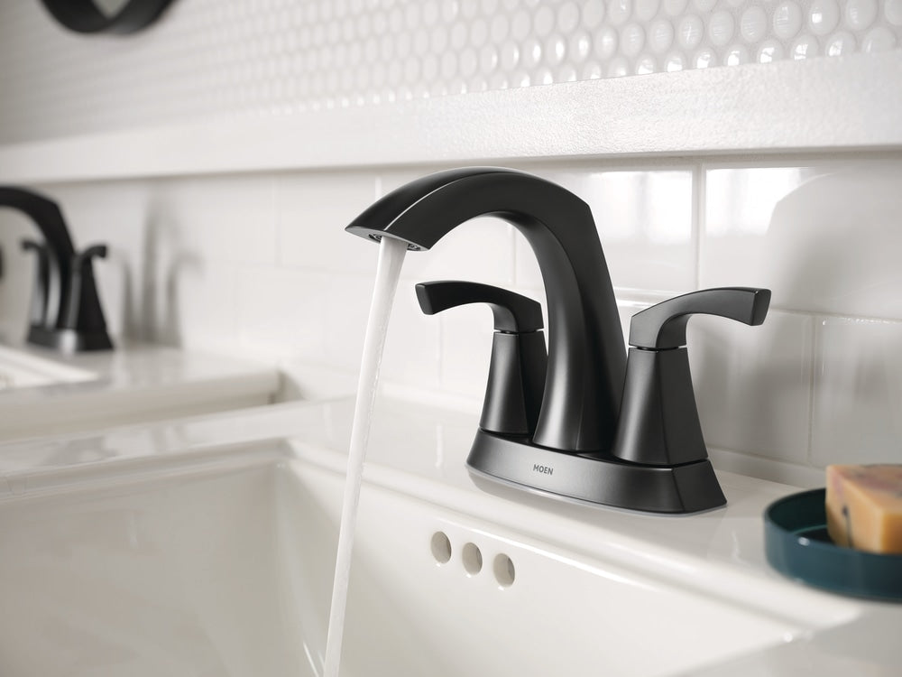 Lindor Double Handle Bathroom Faucet, Meets EPA WaterSense Criteria, Matte Black B5D4 - product image 4