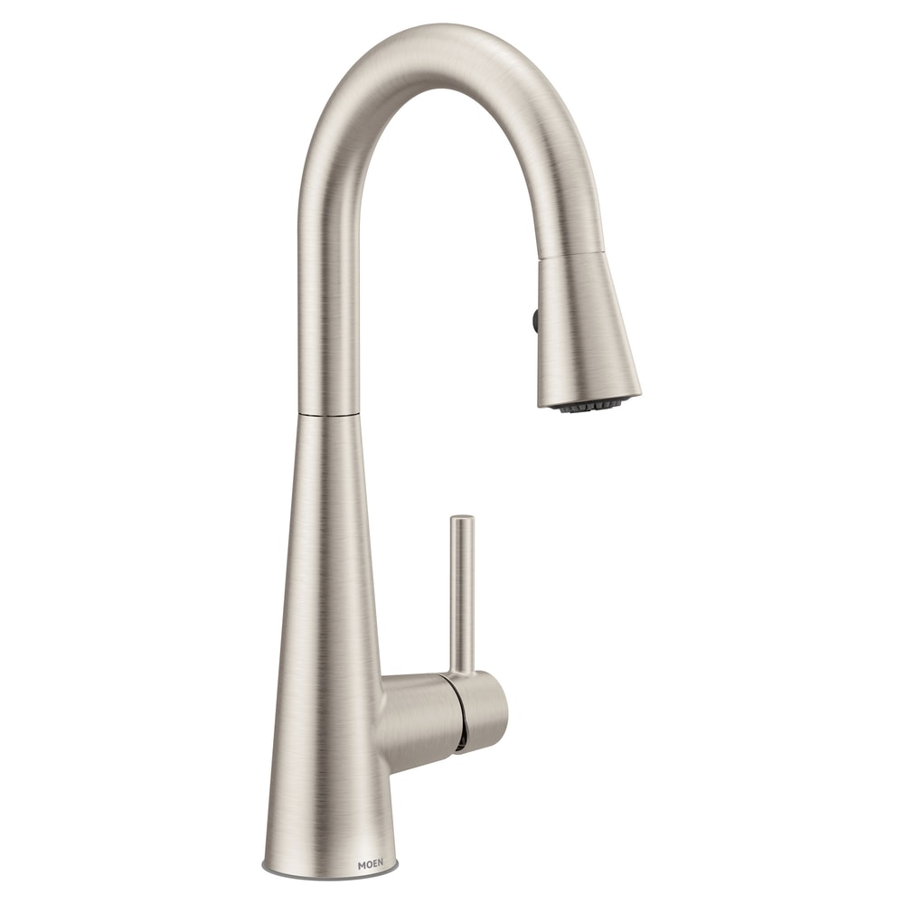 Sleek Single Handle High Arc Pull Down Spot-Resist Kitchen Faucet, Stainless Steel Q4L8 - product image 1