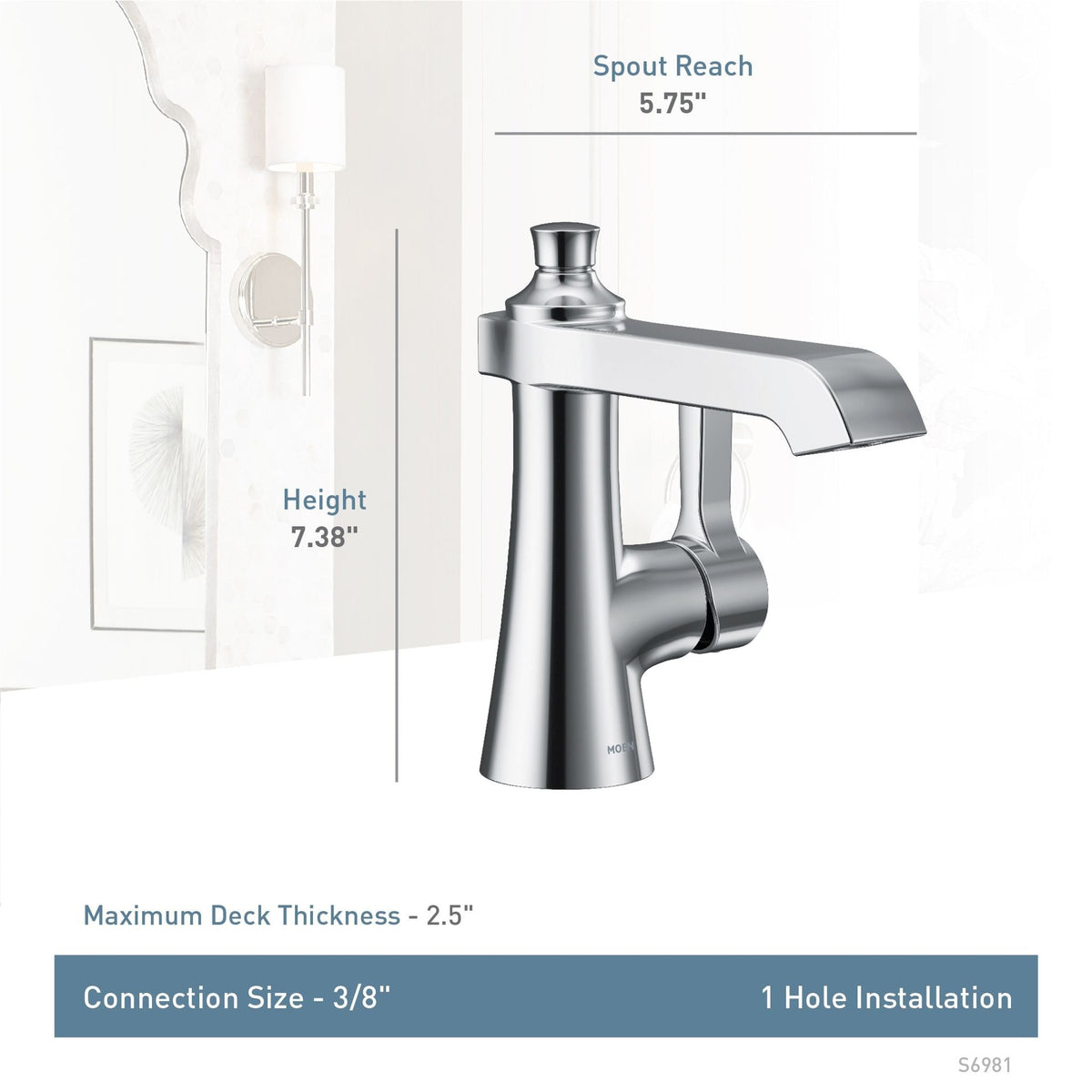 Voss Single Handle High Arc Bathroom Sink Faucet, Brushed Gold X4X1 - product image 4