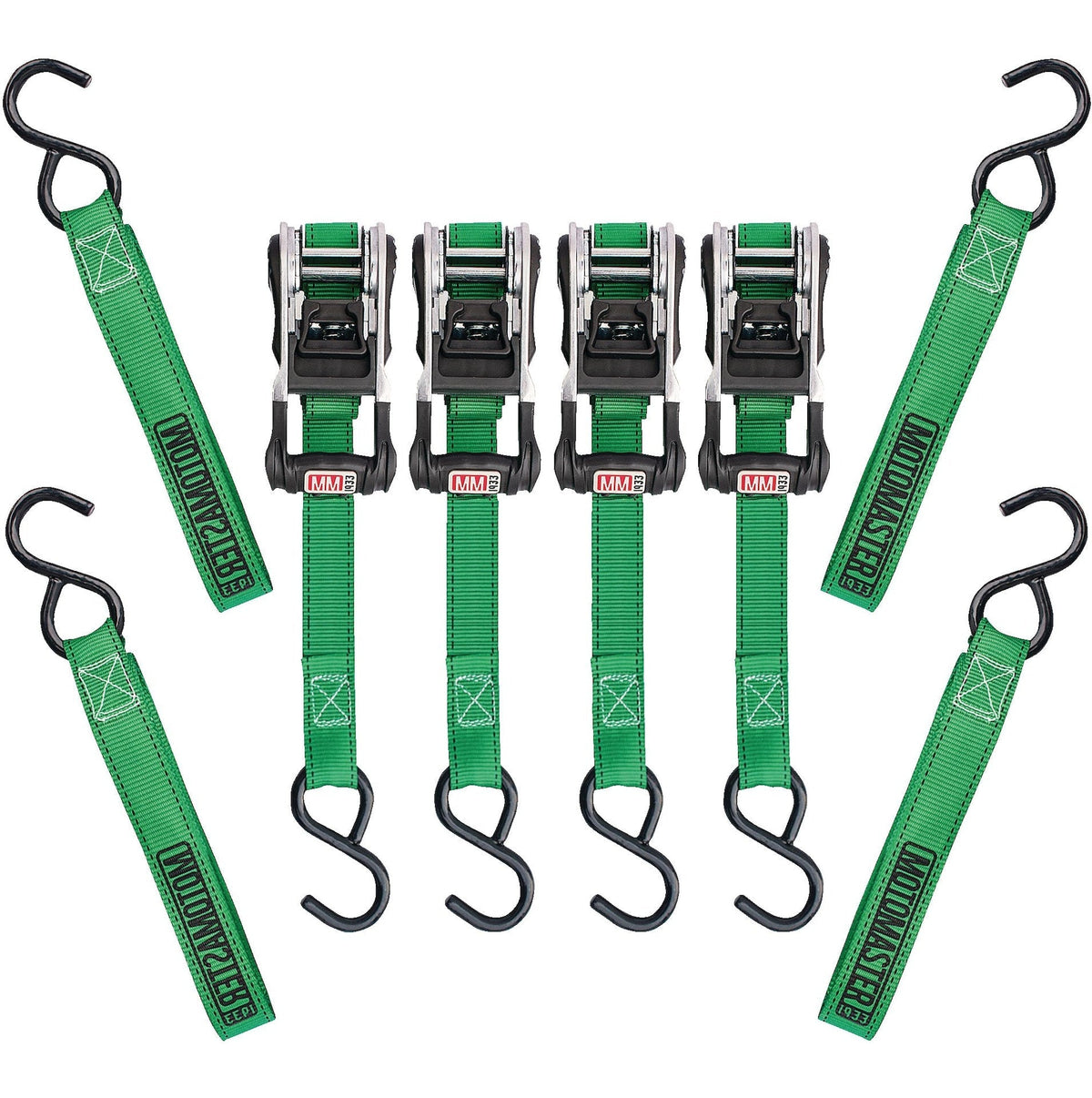 1,500-lb Ratchet Tie Down, with Padded D-Handle, 1-in x 14-ft, 4-pk, Green K9T8 - product image 2
