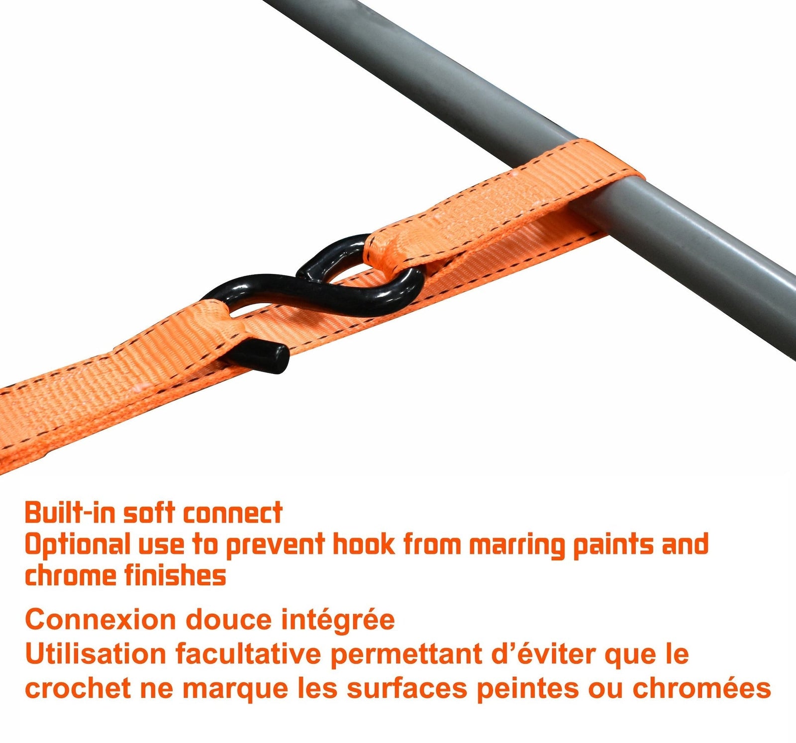 3,000-lb Heavy Duty Ratchet Tie Down, with Padded D-Handle, 1.25-in x 14-ft, 4-pk C5Z7 - product image 5