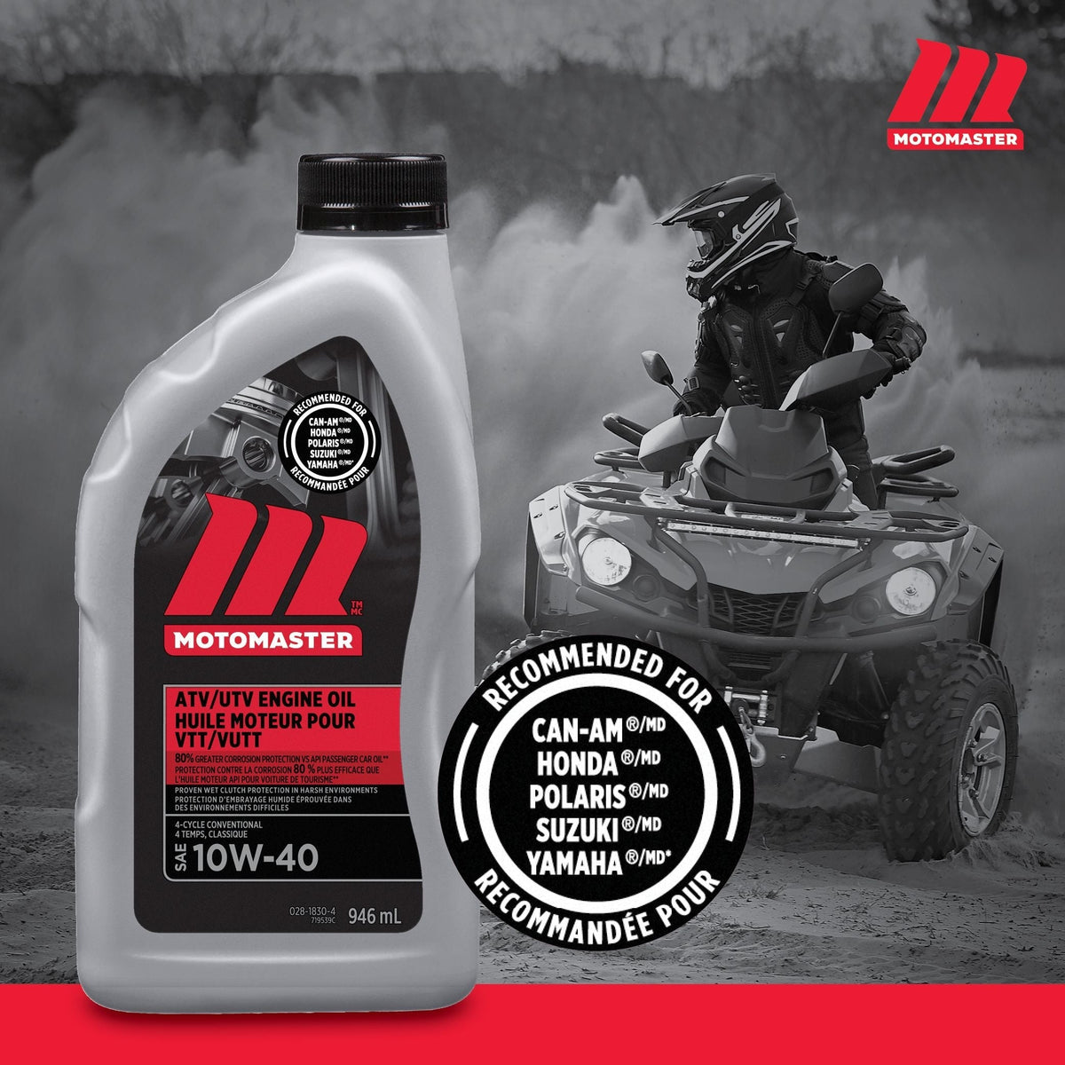 4-Stroke Premium ATV/UTV Engine Oil 10W40, 946-mL T1Z2 - product image 3