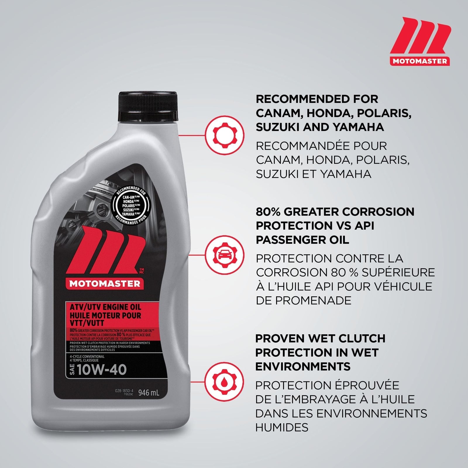 4-Stroke Premium ATV/UTV Engine Oil 10W40, 946-mL T1Z2 - product image 5