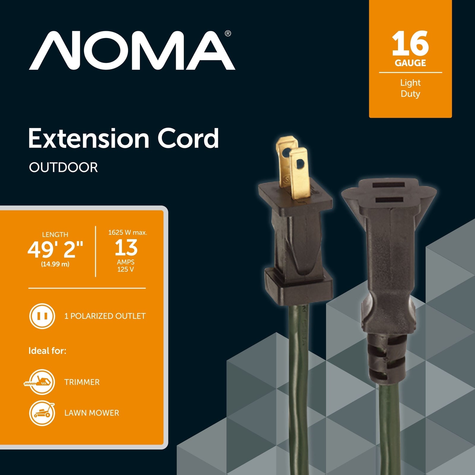 16/2 Outdoor Extension Cord, Flexible, 1 Outlet, Green Z5I4 - product image 1