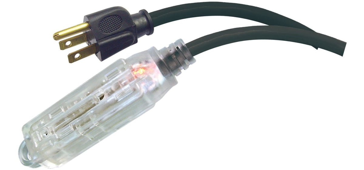 32-ft 10-in 14/3 Outdoor Extension Cord with 3 Grounded Outlets and Lighted End, Black F8Z6 - product image 4