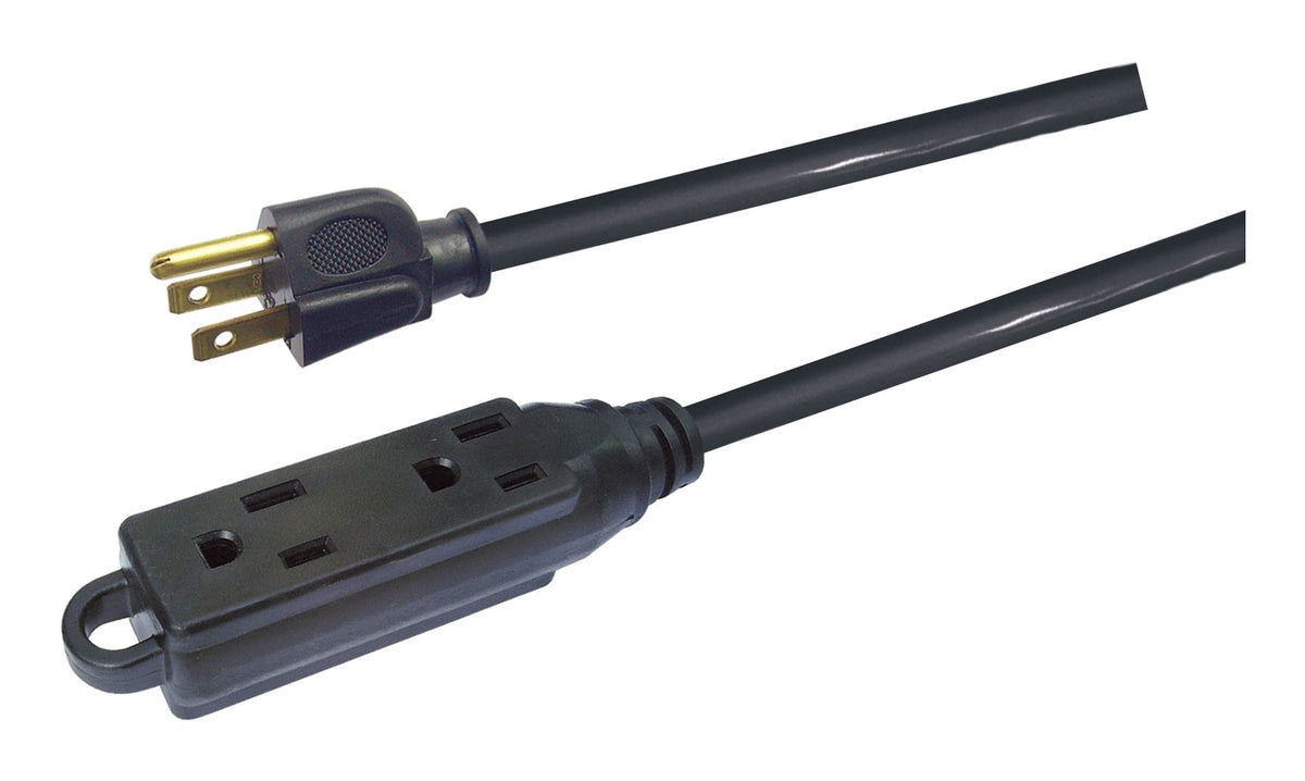 32-ft 10-in 16/3 Light Duty Extension Cord with 3 Grounded Outlets. Audio / Visual, Black I9G5 - product image 2