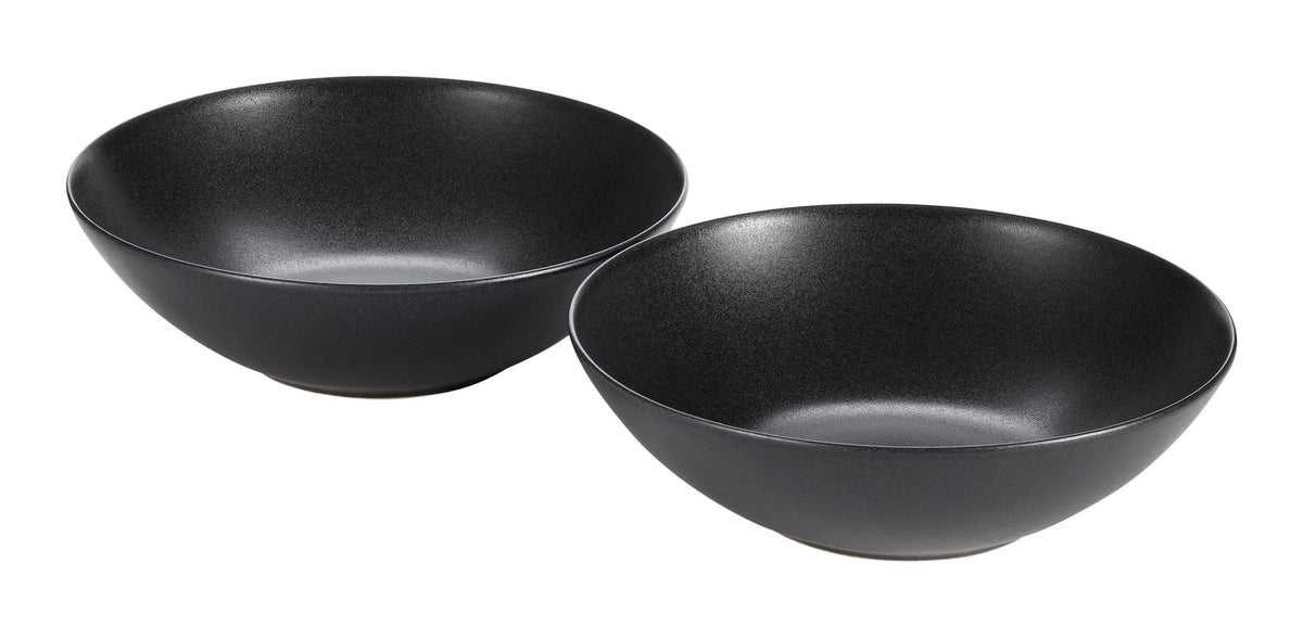Dorset Large Coupe Stoneware Bowl Set, Oven Safe, 2-pk, Black Reactive N0J3 - product image 1