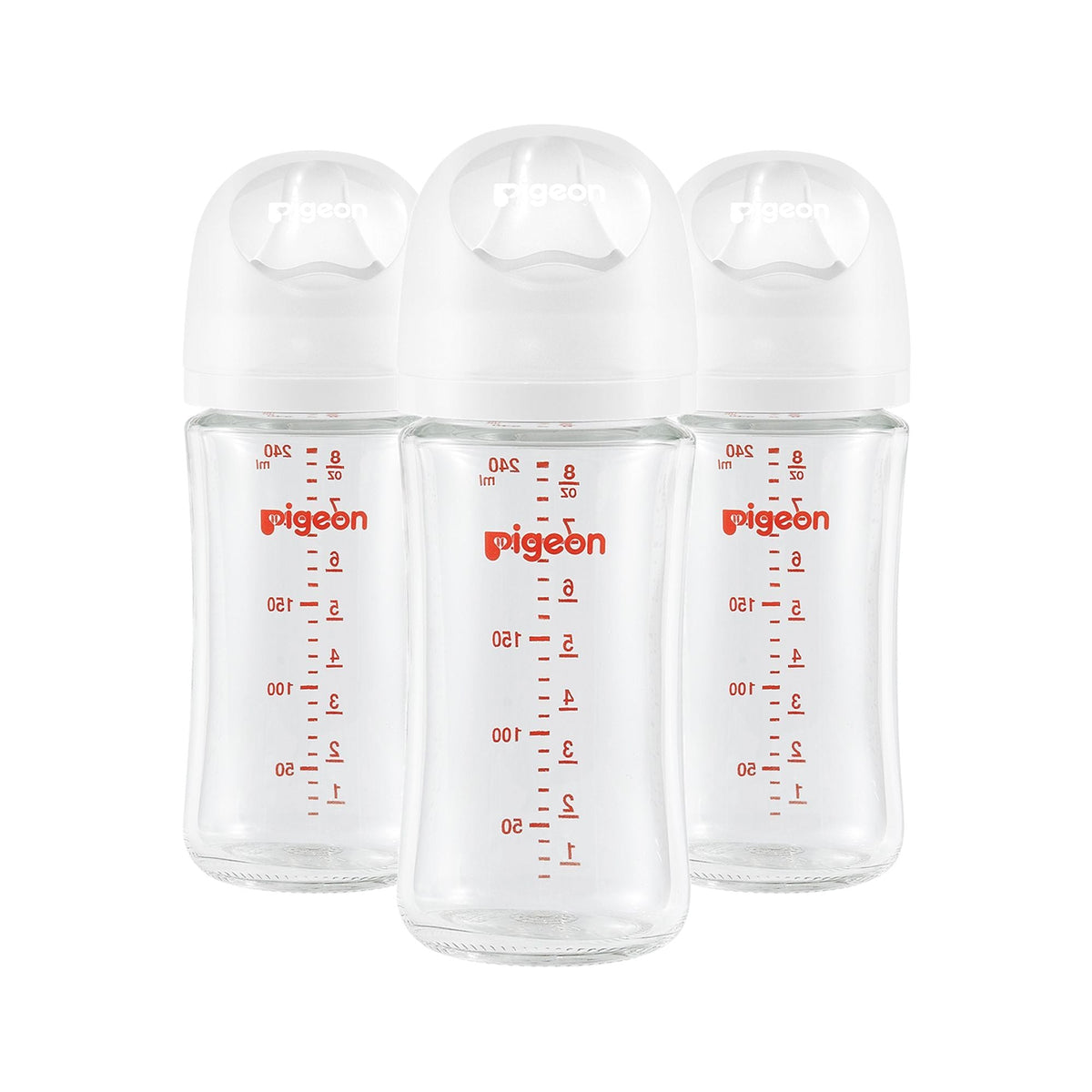 Glass Bottle with Silicone Nipple (M), 8-oz, 3 Months+, 3-pk F7V0 - product image 1