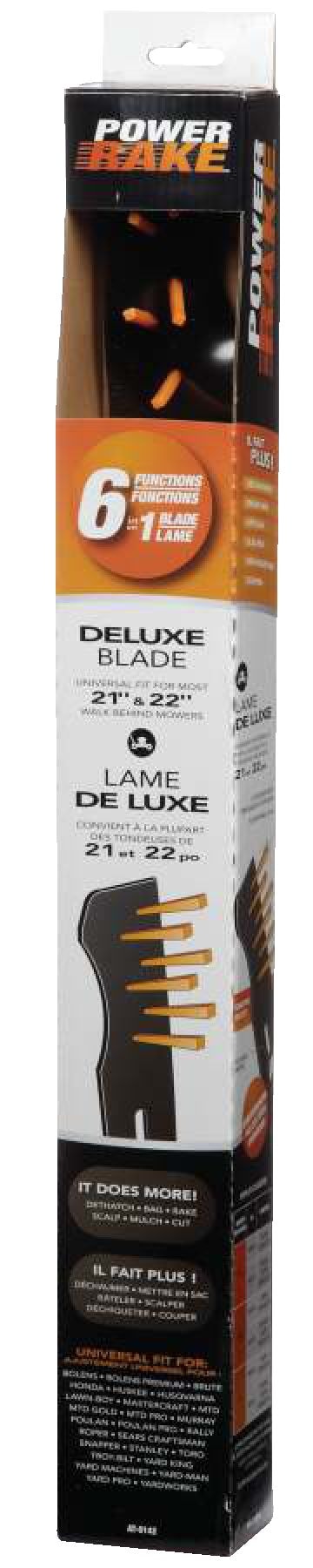 Power Rake Universal 6-in-1 Replacement Lawn Mower Blade, 21-in/22-in, Removable Tines D7X8 - product image 2