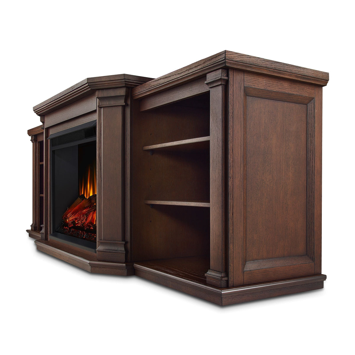 Flame Valmont Media Indoor Electric Fireplace TV Stand, 74-in, 1500W, Includes Remote Control & Firebox, Chestnut Oak C5Q9 - product image 2