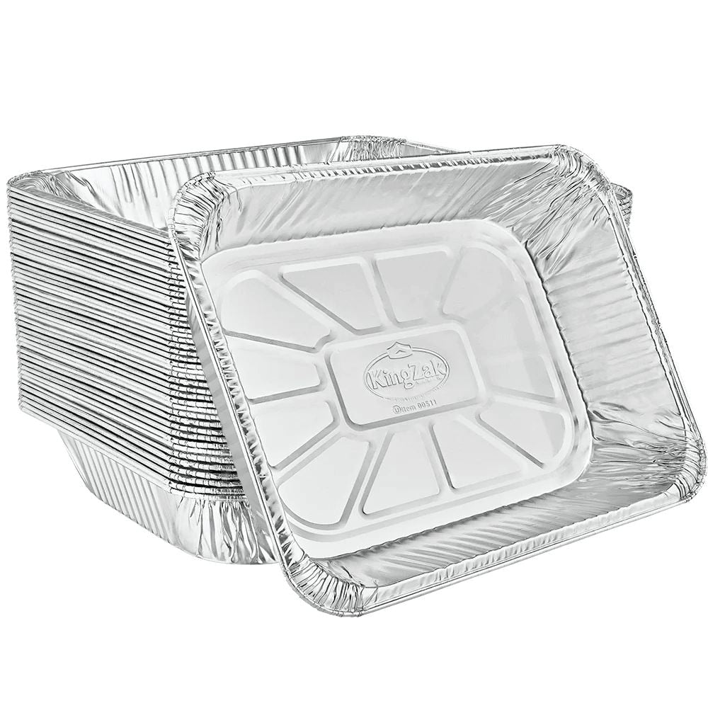 Foil Reusable Half Size Steam Baking Pan, Silver, 12-in, for Baking/Cooking/Steaming Q3F2 - product image 2