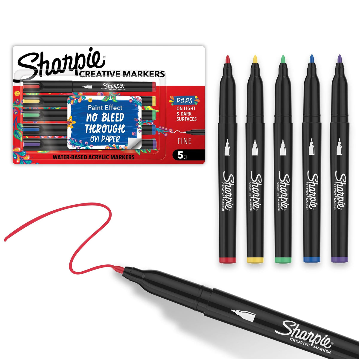 Creative Markers, Fine Tip, 5 Pieces, Assorted Colours H4N3 - product image 2