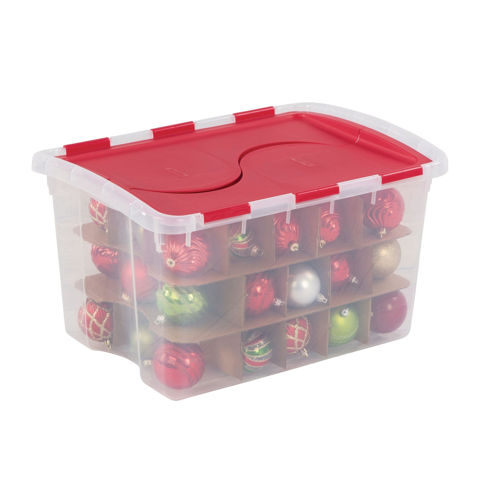 Transparent Ornament Storage Box with Flip-top Lid, 45-L K7H1 - product image 2