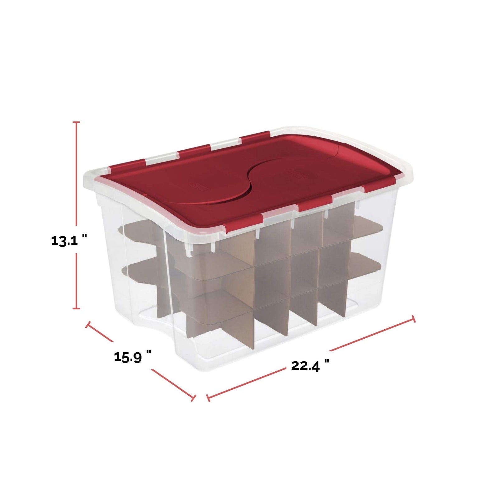 Transparent Ornament Storage Box with Flip-top Lid, 45-L K7H1 - product image 3